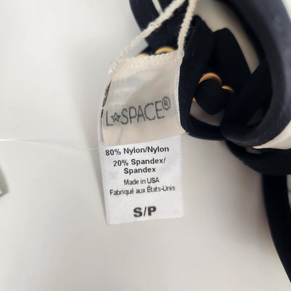 L*Space Pamela Bikini Top Racerback in Cream Black Size Small NWT - Picture 6 of 6